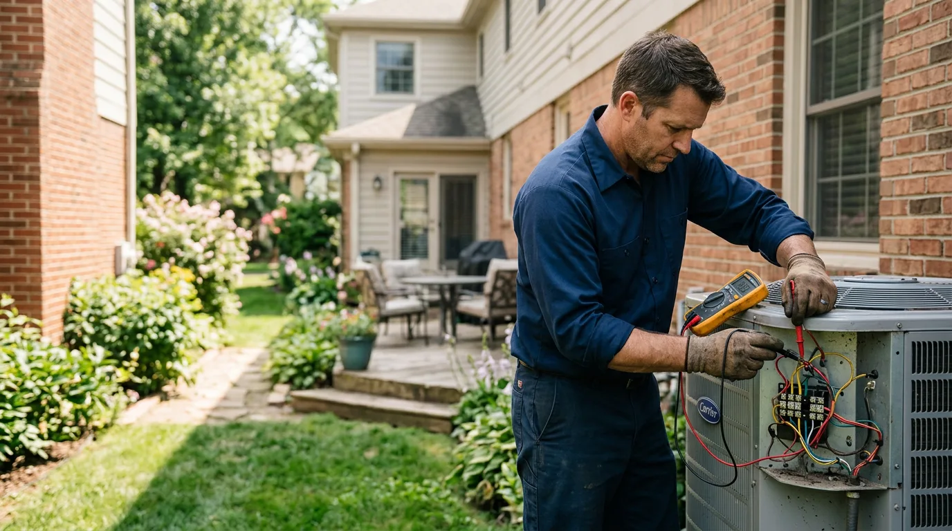 HVAC technician working near Holcomb, KS